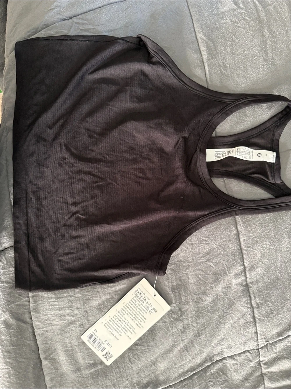 lululemon black ribbed racerback crop top